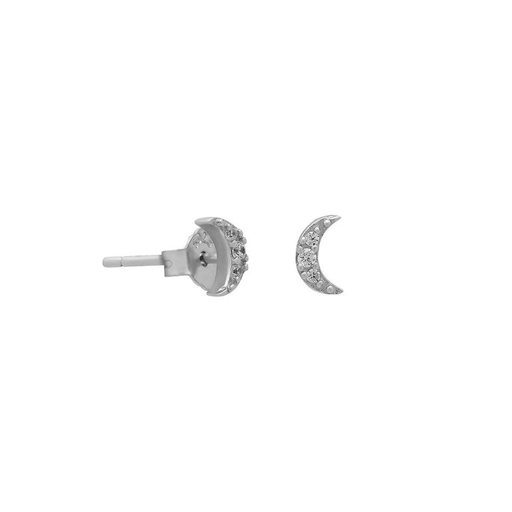 Micro Moon Crystal Stud Earrings