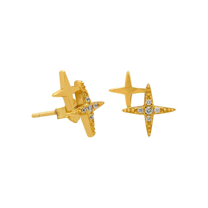Crystal Double Star Stud Earrings