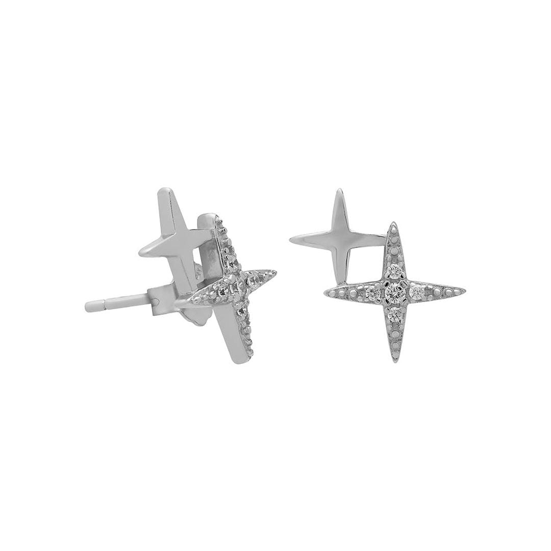 Crystal Double Star Stud Earrings