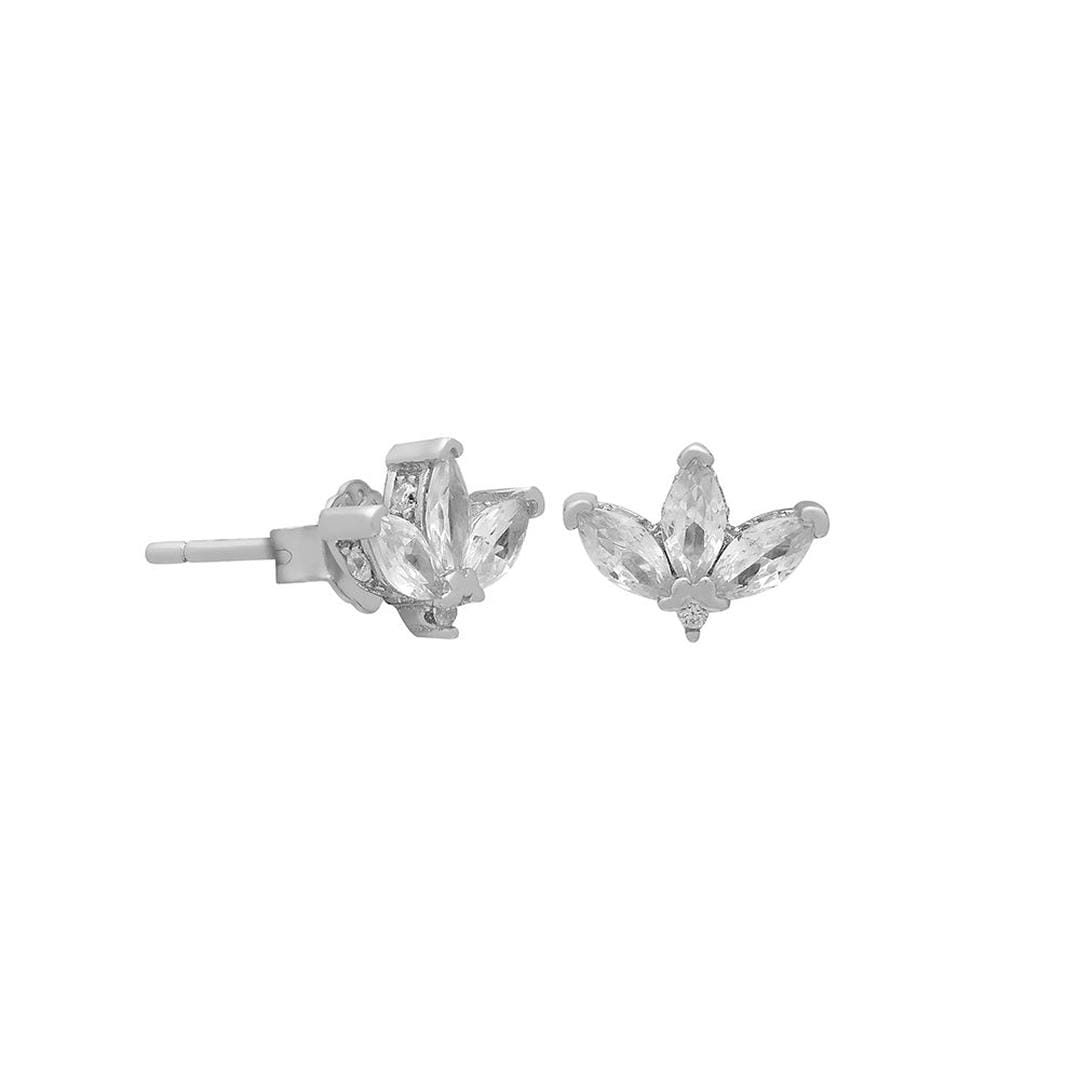 Crystal Fan Stud Earrings