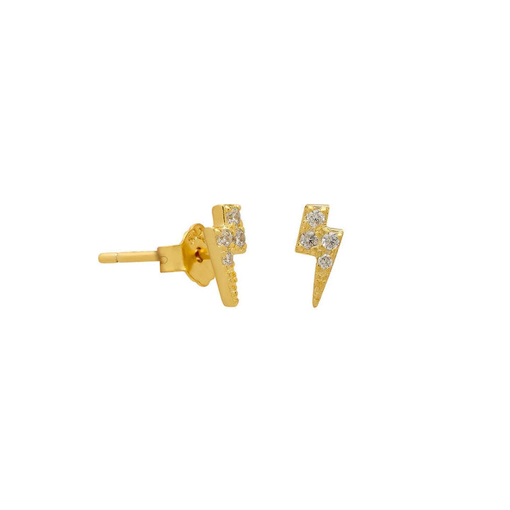 Micro Lightning Bolt Stud Earrings