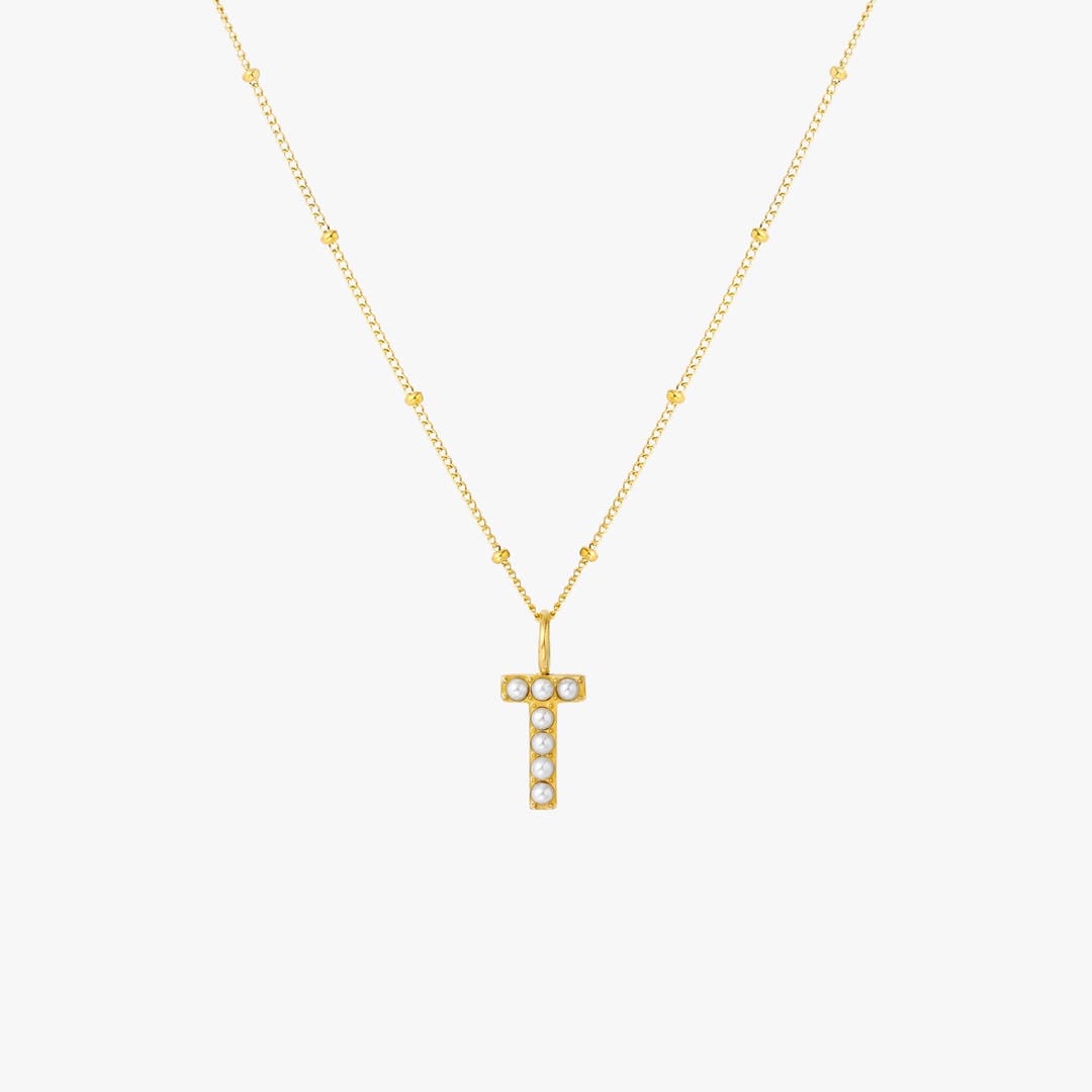 Pearl Initial Pendant Necklace