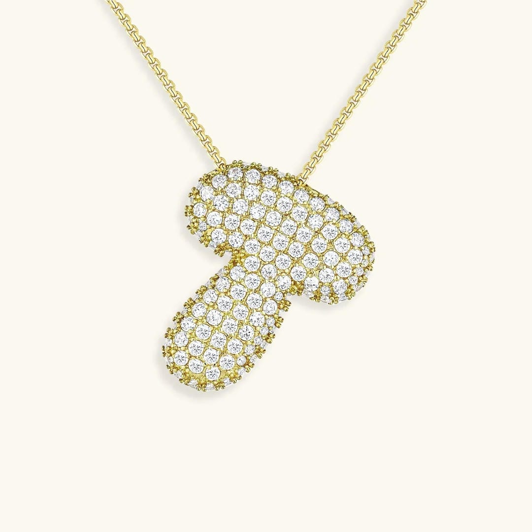 Bubble Initial Crystals Necklace