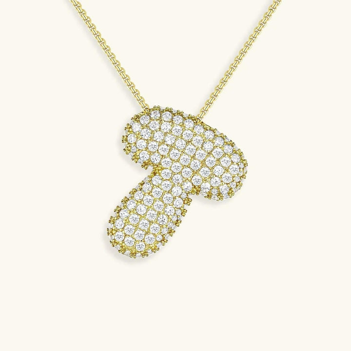 Bubble Initial Crystals Necklace