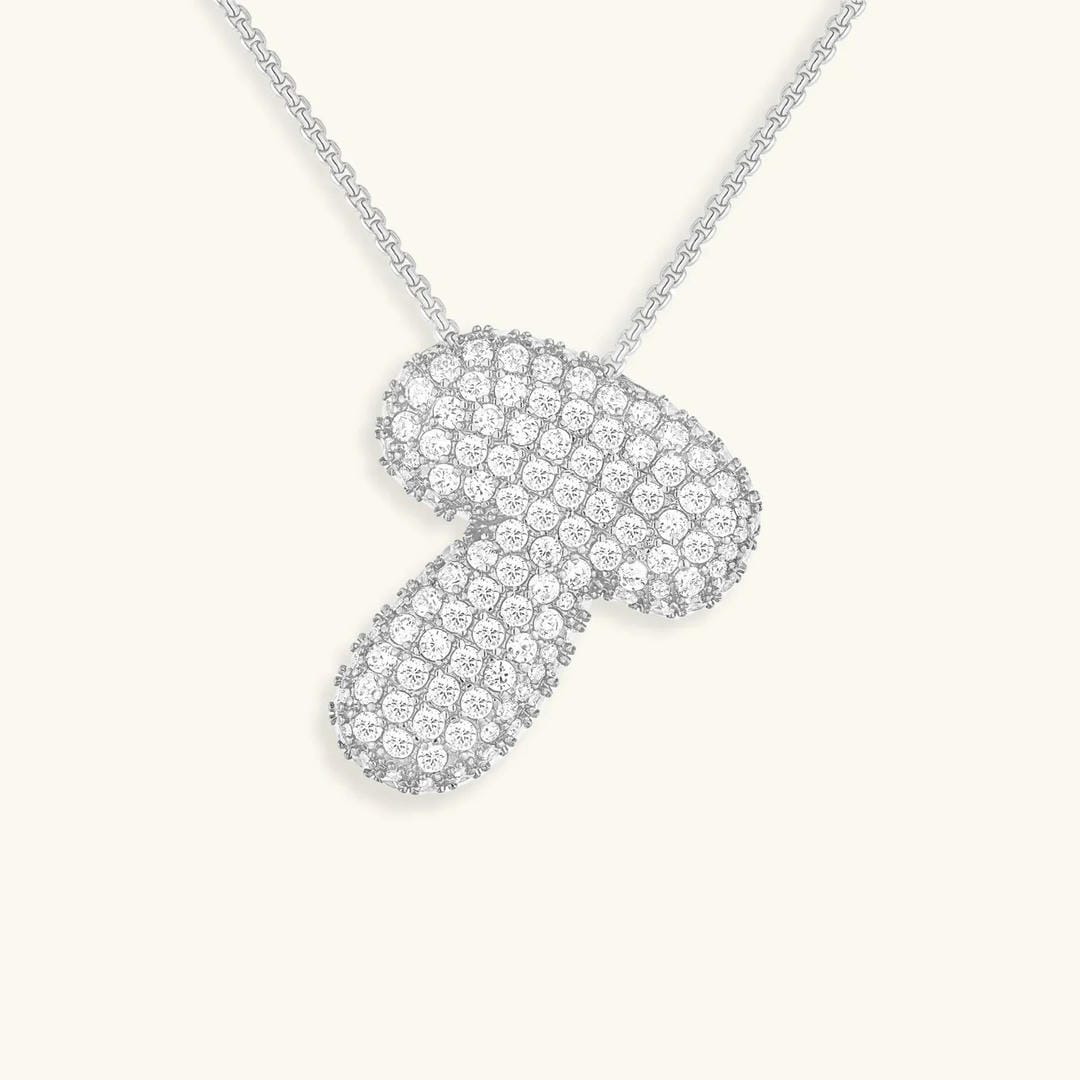 Bubble Initial Crystals Necklace