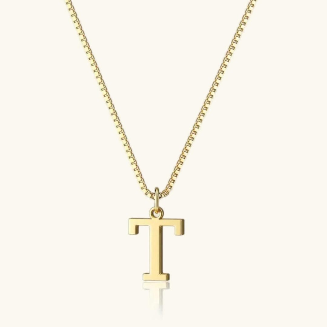 Vintage Letter Initial Gold Necklace