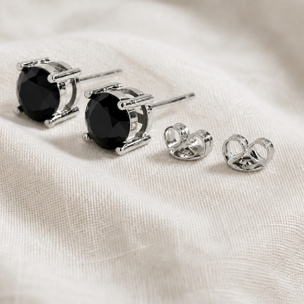 Timeless Round Cut Stone Stud Earrings