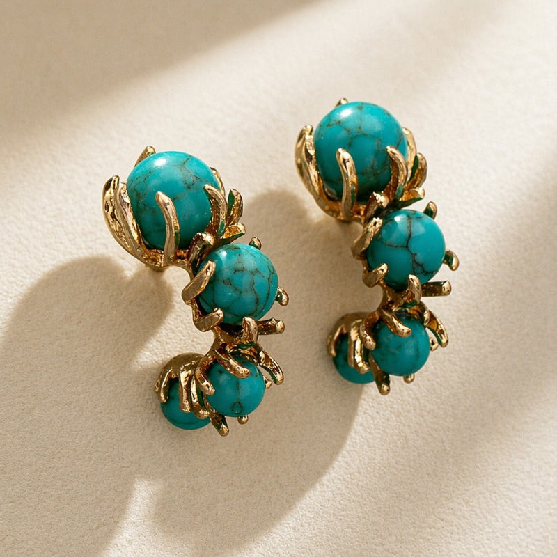 Prestigious Turquoise Bead Earrings