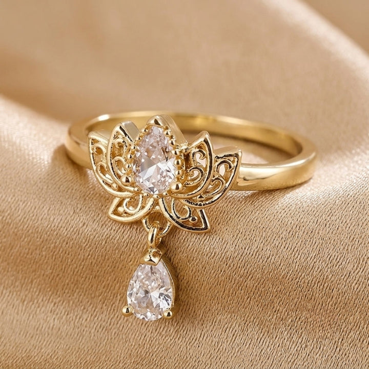Radiant Lotus Zirconia Ring
