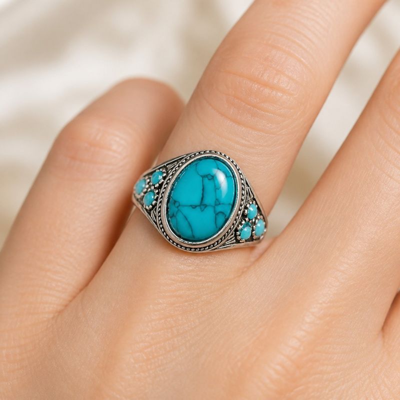 Opulent Oval Turquoise Ring