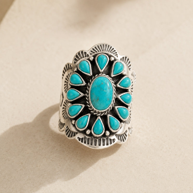 Sophisticated Turquoise Totem Ring