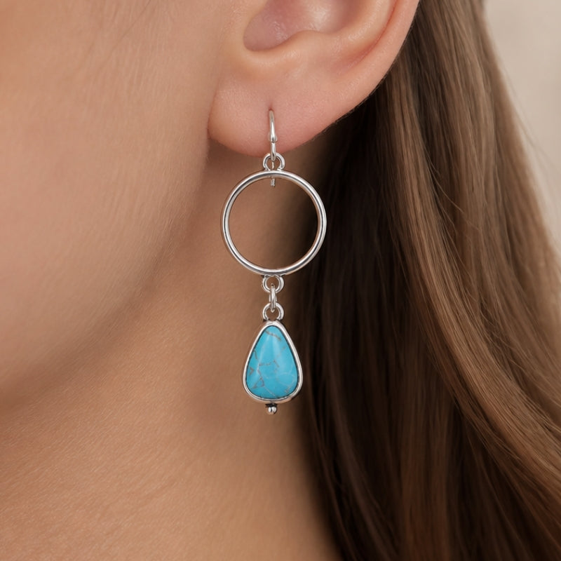 Couture Turquoise Hoop Earrings