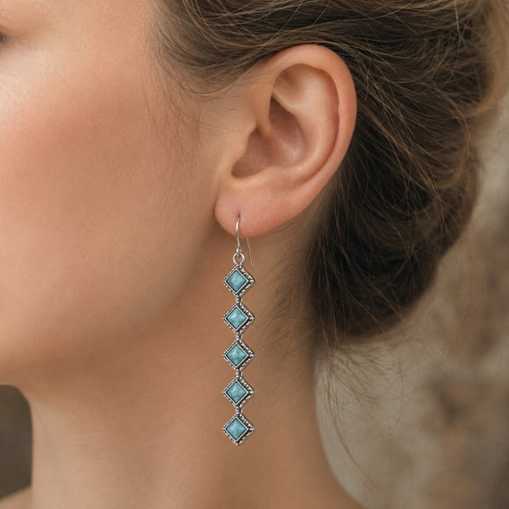 Turquoise Cascade Drop Earrings
