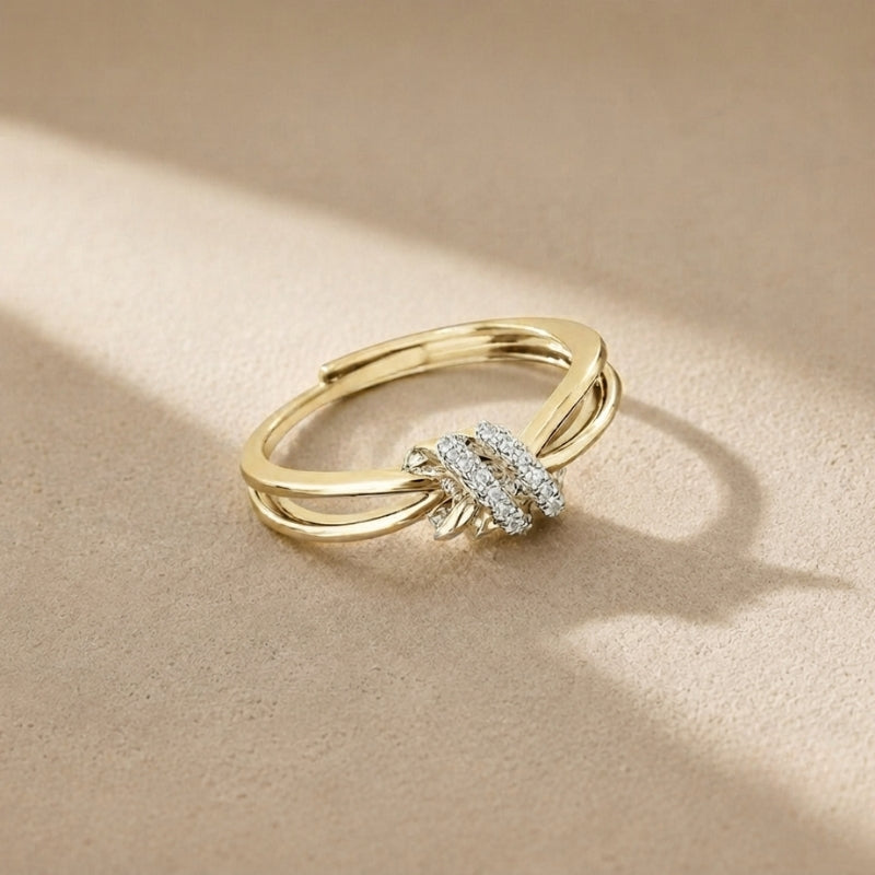 Lustrous Gold Zirconia Ring