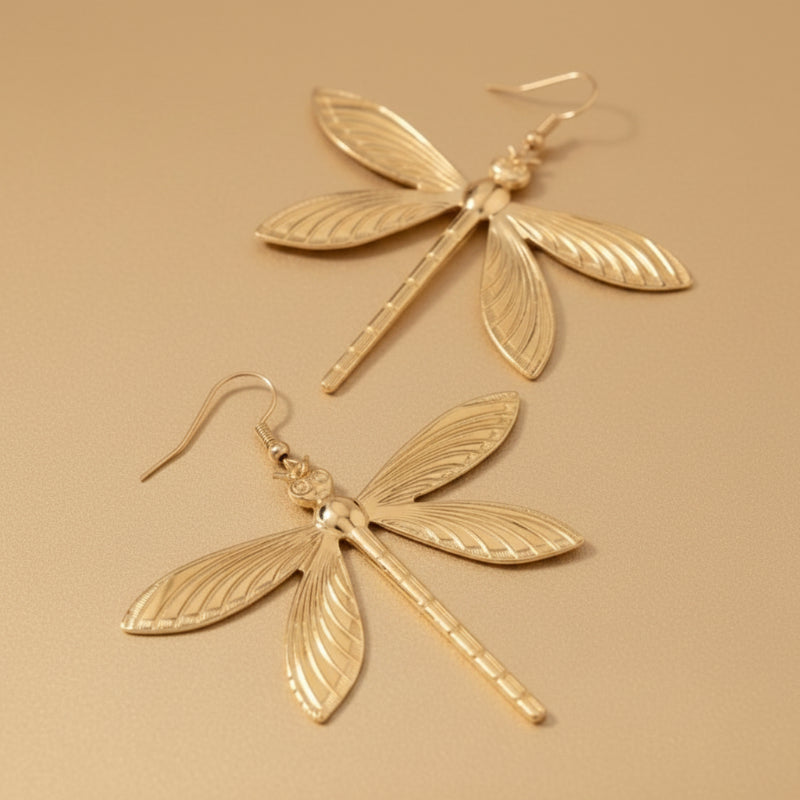 Radiant Dragonfly Drop Earrings