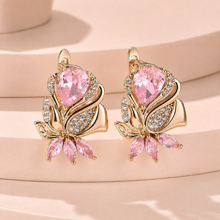 Lustrous Teardrop Leaf Earrings
