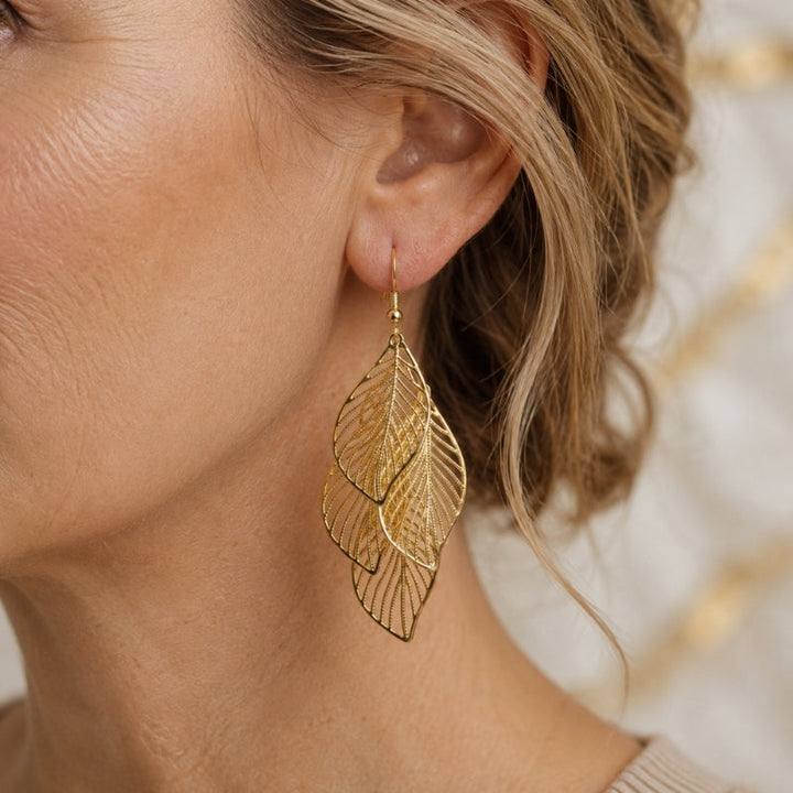 Luxe Hollow Leaf Earrings
