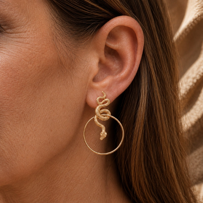 Majestic Geometric Snake Earrings