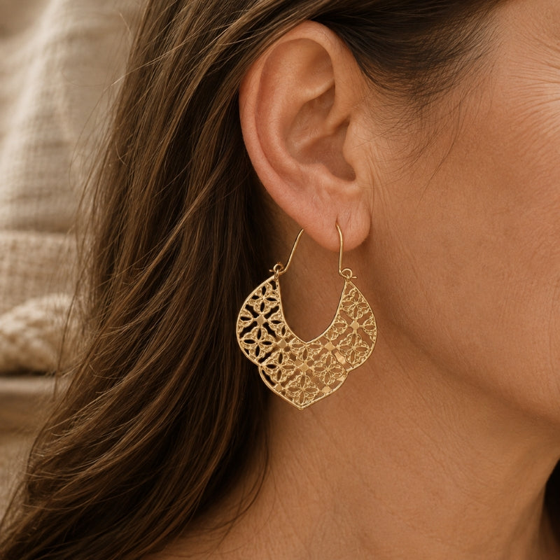 Couture Pattern Hoop Earrings