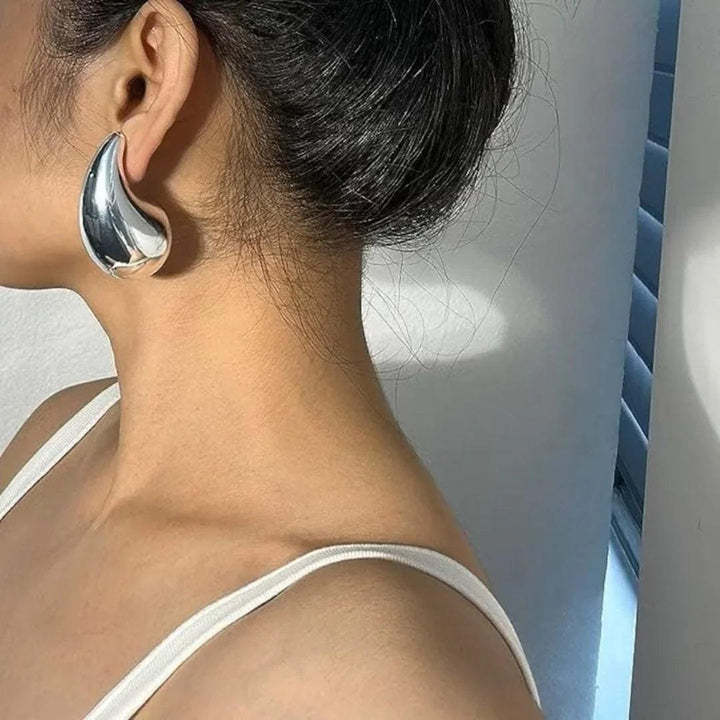 Lustrous Teardrop Stud Earrings