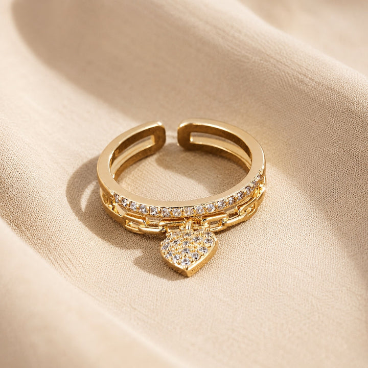 Sophisticated Heart Zirconia Ring