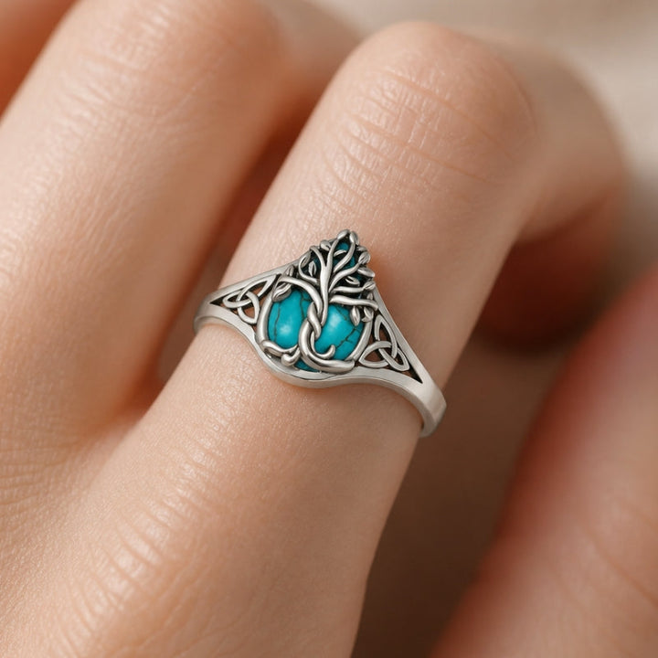 Turquoise Tree of Life Ring