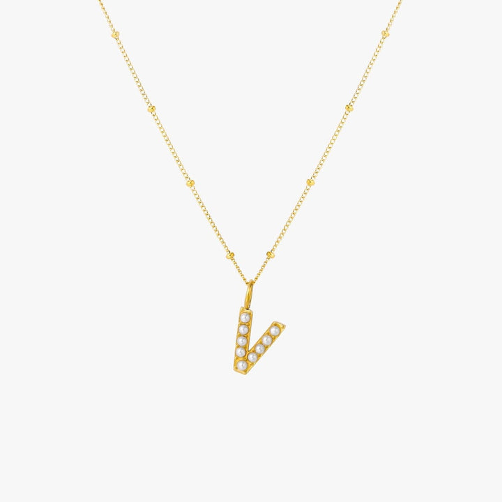 Pearl Initial Pendant Necklace