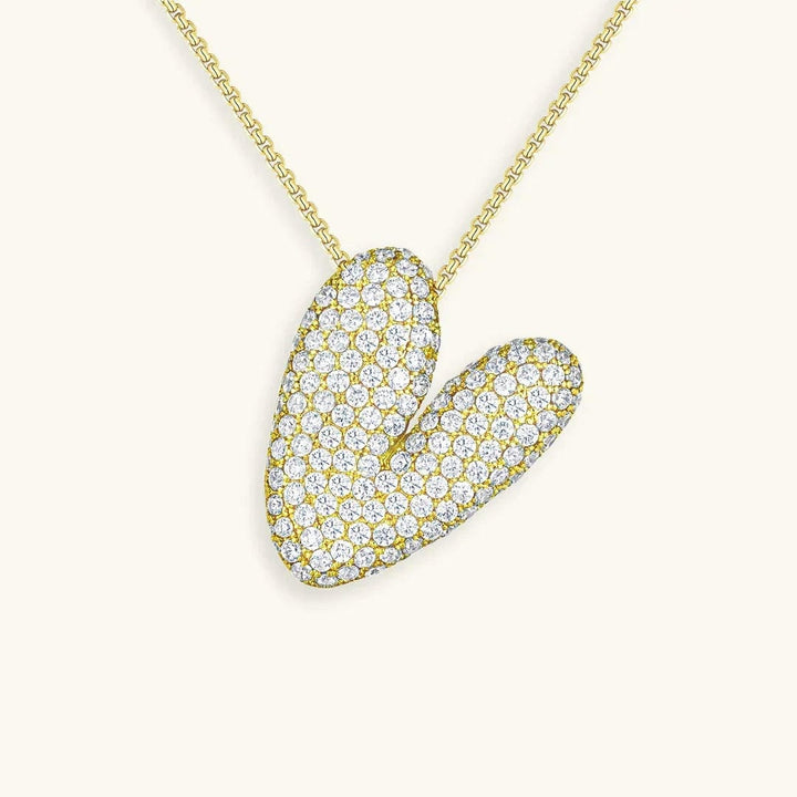Bubble Initial Crystals Necklace