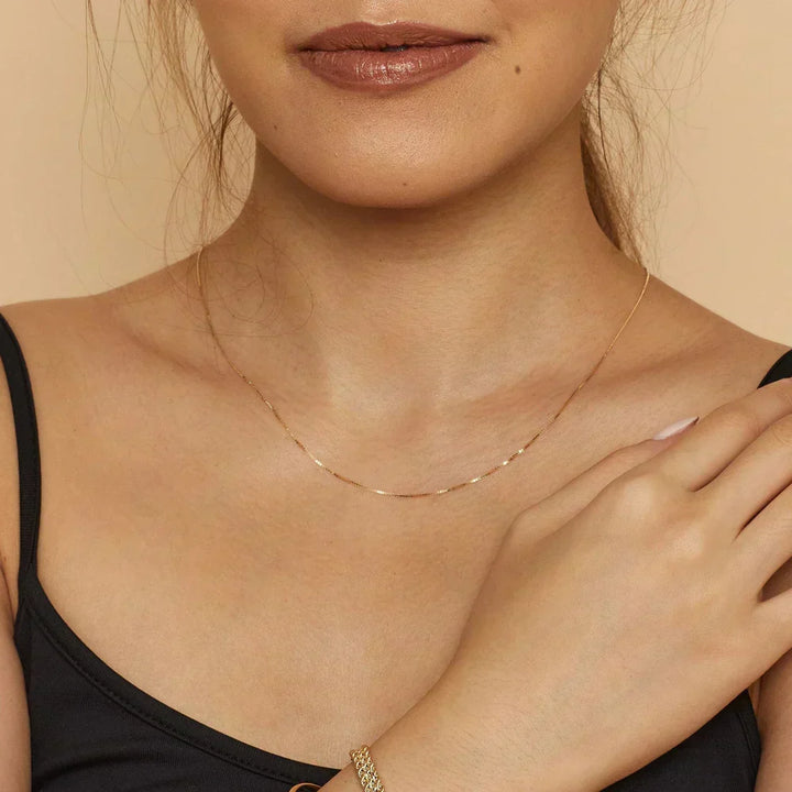 Minimalist Gold Box Necklace