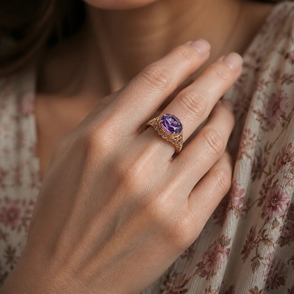 Vintage Ornate Floral Ring