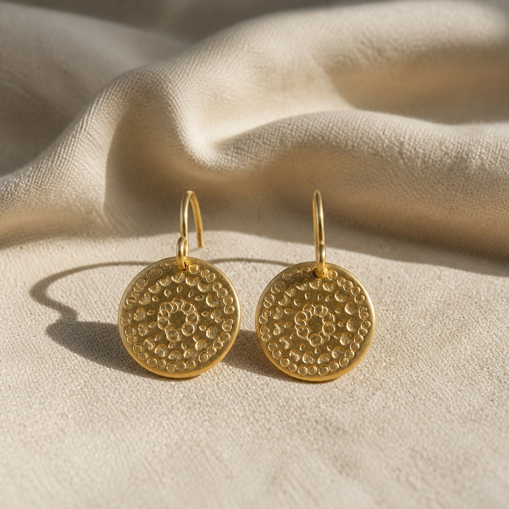 Vintage Gold Disc Earring