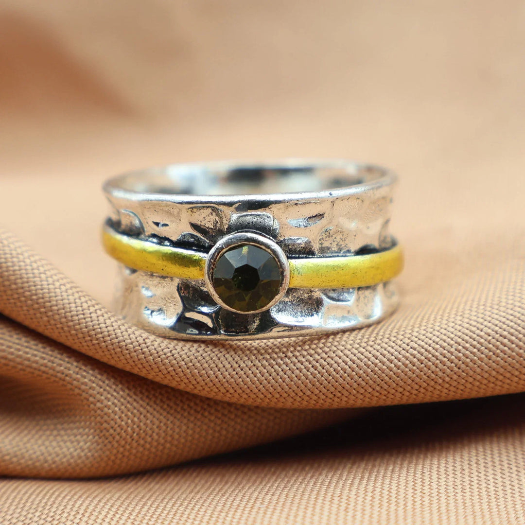 Retro Open Golden Bead Ring