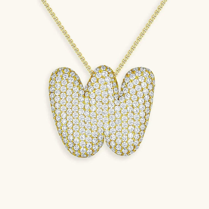 Bubble Initial Crystals Necklace