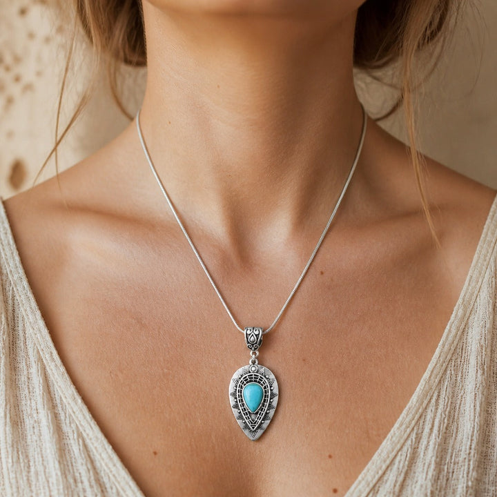 Water Drop Turquoise Pendant Necklace