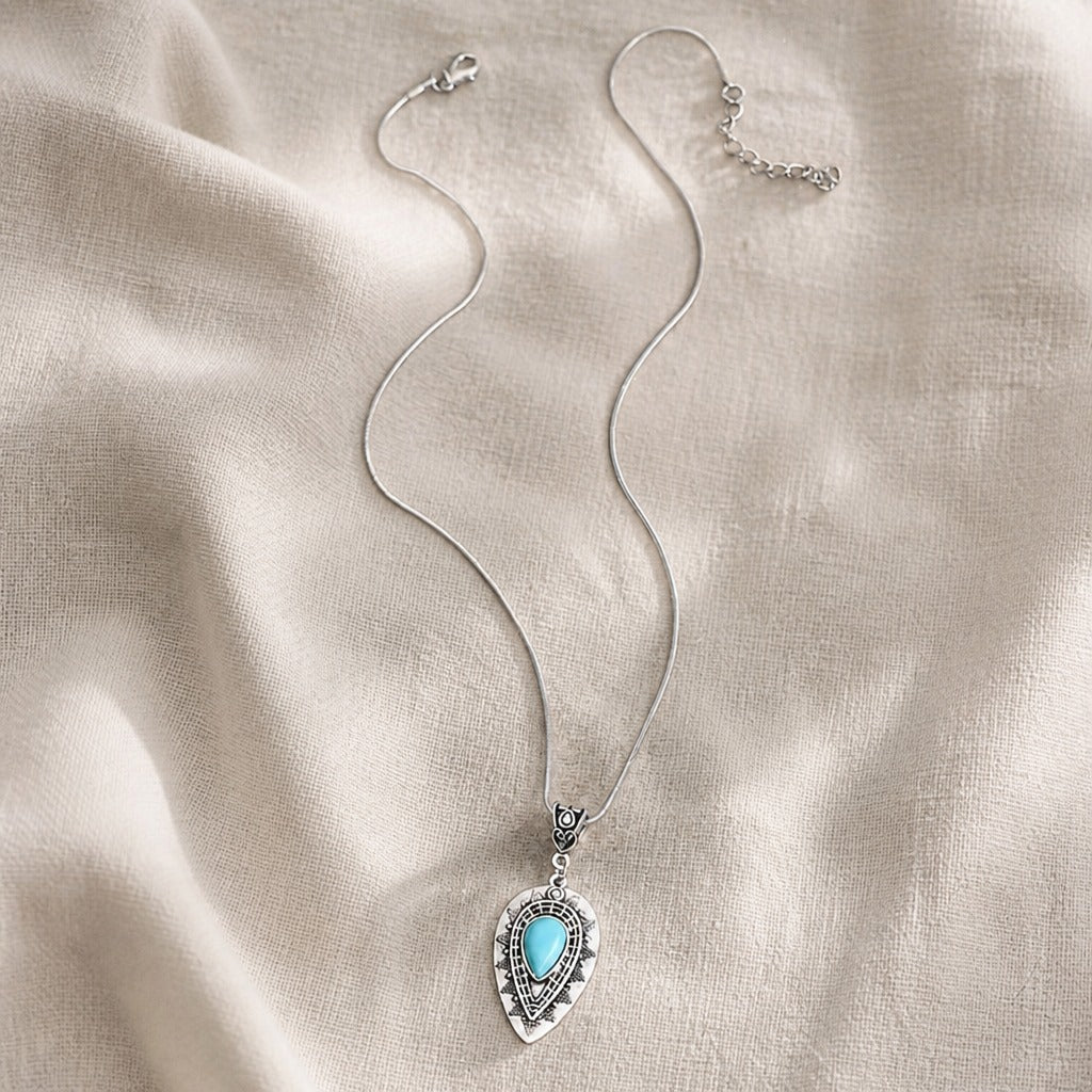 Water Drop Turquoise Pendant Necklace