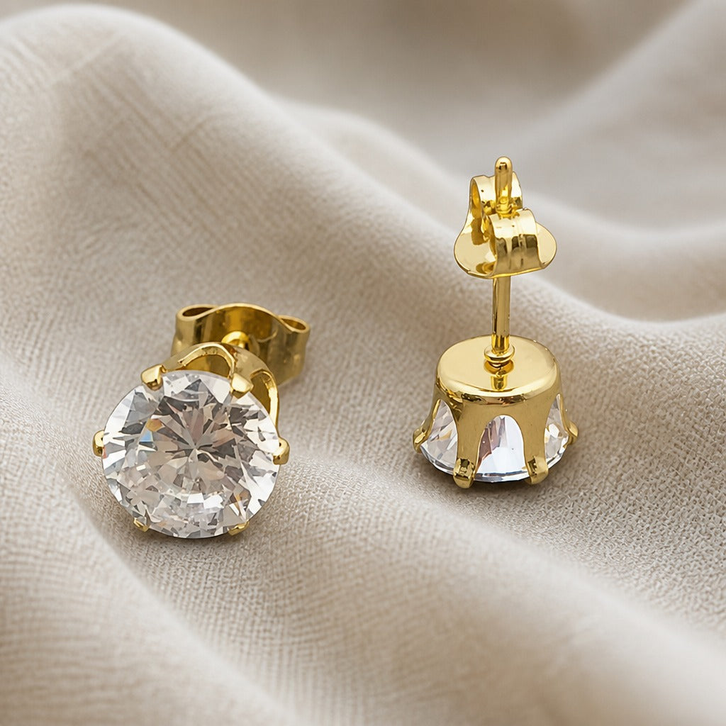 White Gold Zirconia Stud Earrings