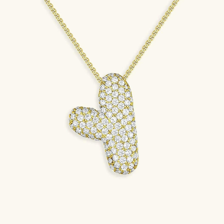 Bubble Initial Crystals Necklace