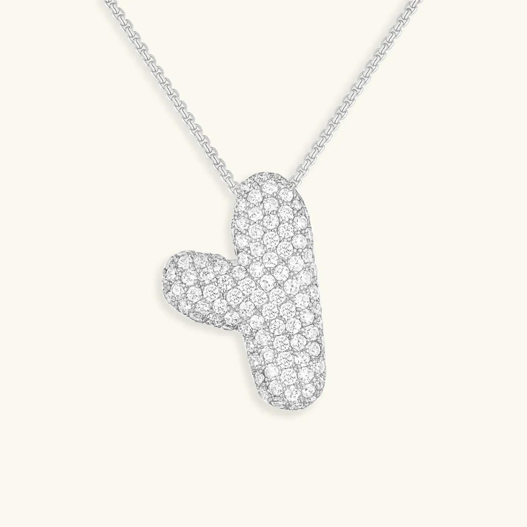 Bubble Initial Crystals Necklace