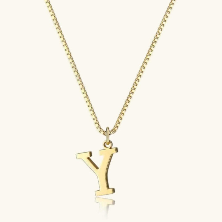 Vintage Letter Initial Gold Necklace