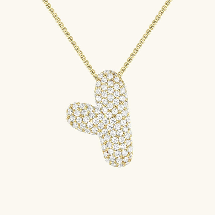 Bubble Initial Crystals Necklace