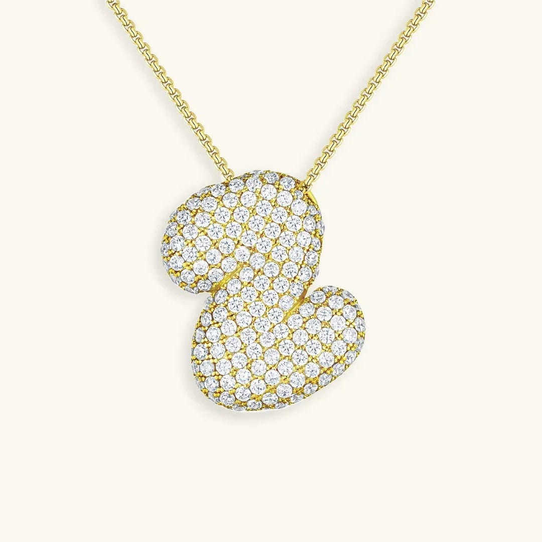 Bubble Initial Crystals Necklace