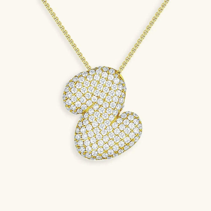 Bubble Initial Crystals Necklace
