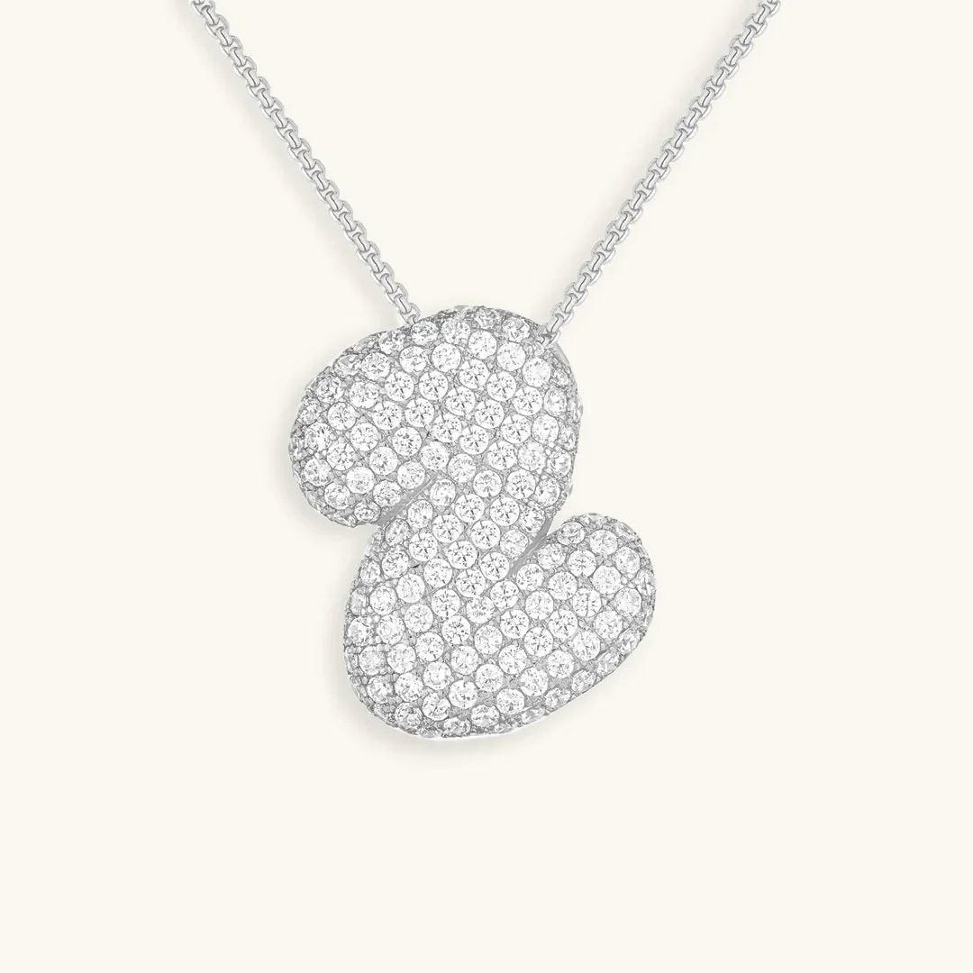 Bubble Initial Crystals Necklace