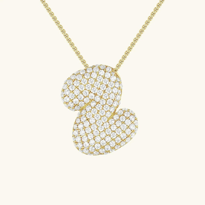 Bubble Initial Crystals Necklace