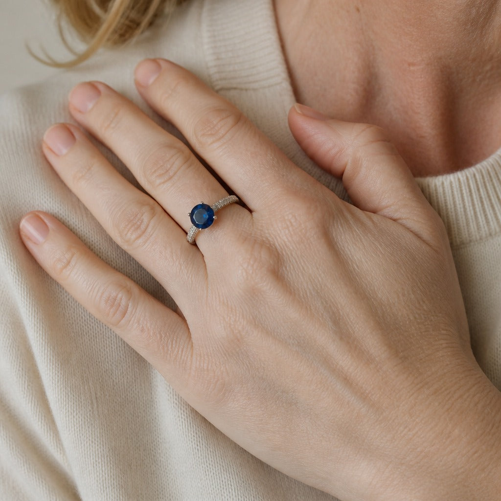 Zirconia Eternity Silver Band Ring