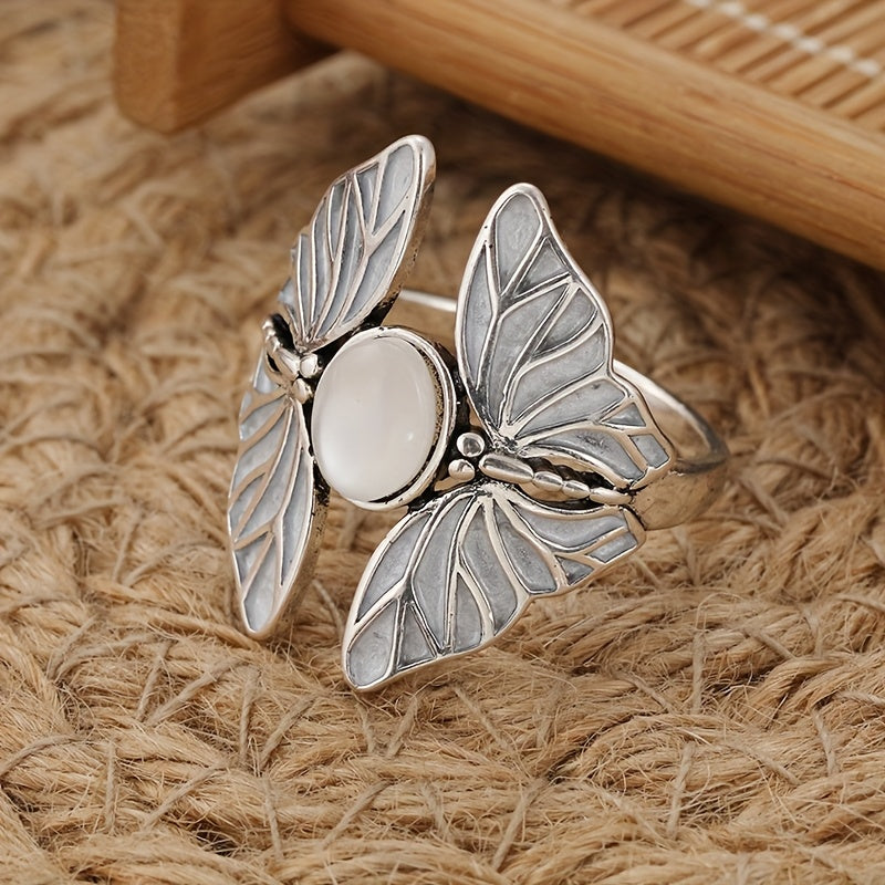 Moonstone Butterfly Statement Ring