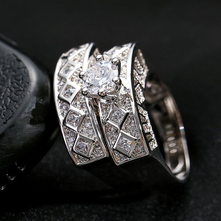 Cold Wind Zircon Ring Set