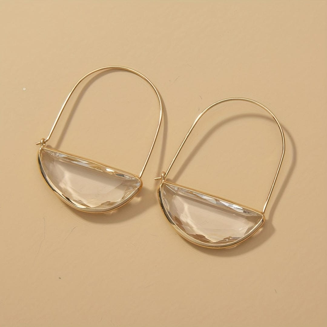 Half Moon Translucent Hoop Earrings