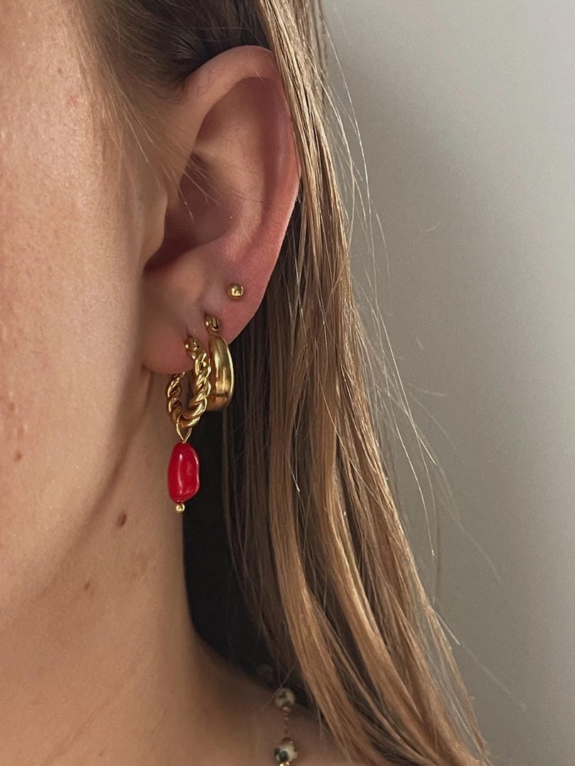 Louane Graceful Drop Stone Twisted Earrings