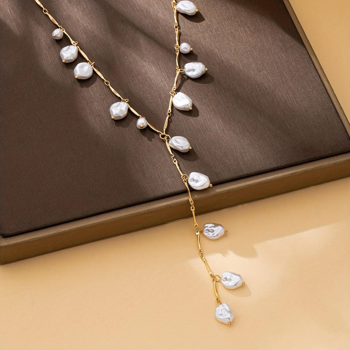 Pearl Cascade Y-Lariat Necklace